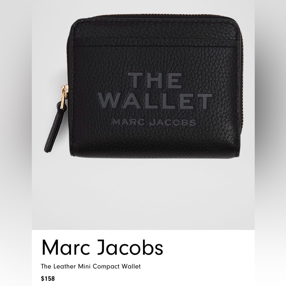 Marc Jacobs Black Embossed 'The Wallet' Compact Zip Wallet